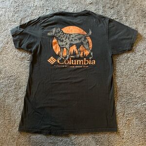 Columbia Men's Black and Orange Graphic Tee
